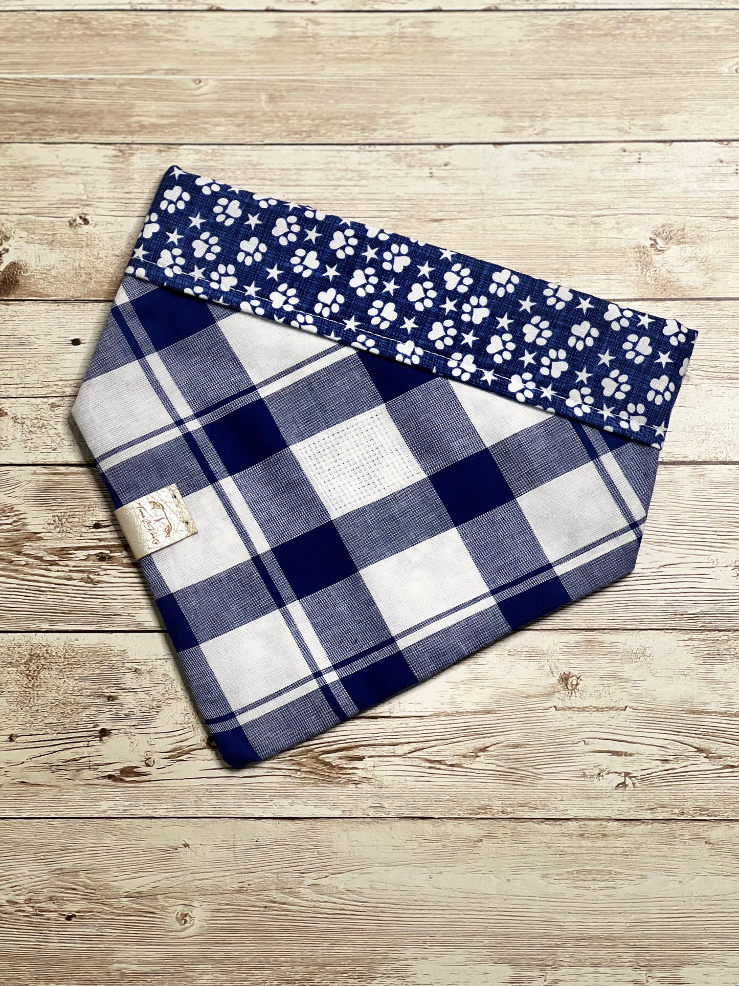 Blue & White Plaid Paws