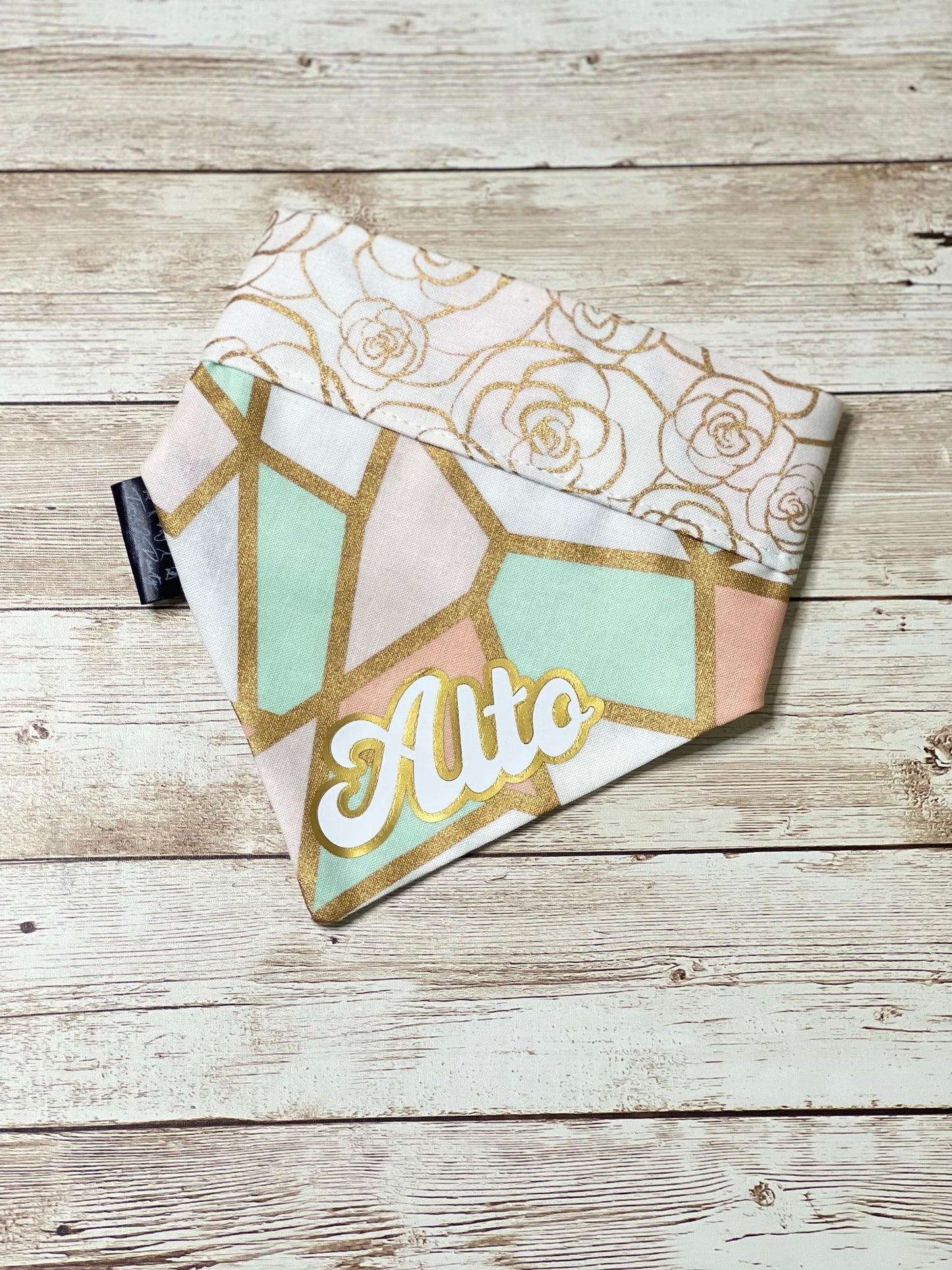 Metallic Geo Rose Dog Bandana