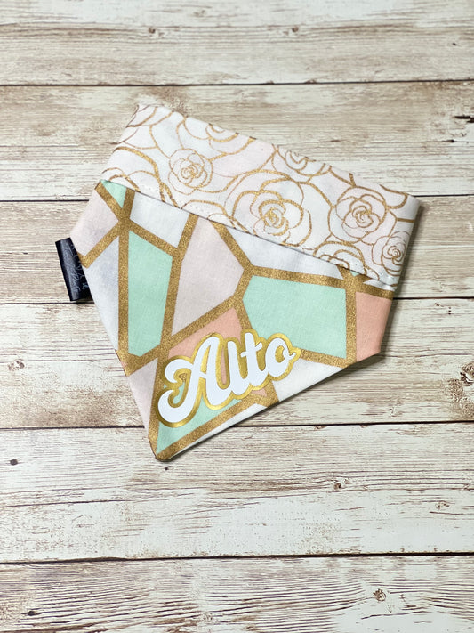 Metallic Geo Rose Dog Bandana